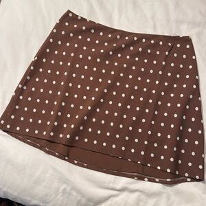 NWT Brown Polka Dot Mini Skirt